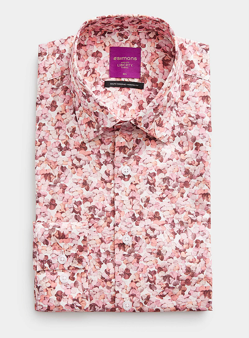 Le 31: La chemise végétation luxuriante Coupe moderne Faite avec un tissu Liberty Rose pour homme