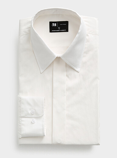 La chemise boutons dissimul&eacute;s blanche <b>Coupe standard</b>