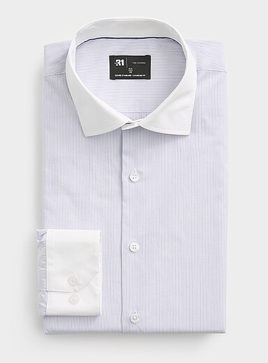 White-collar striped shirt <b>Standard fit</b>