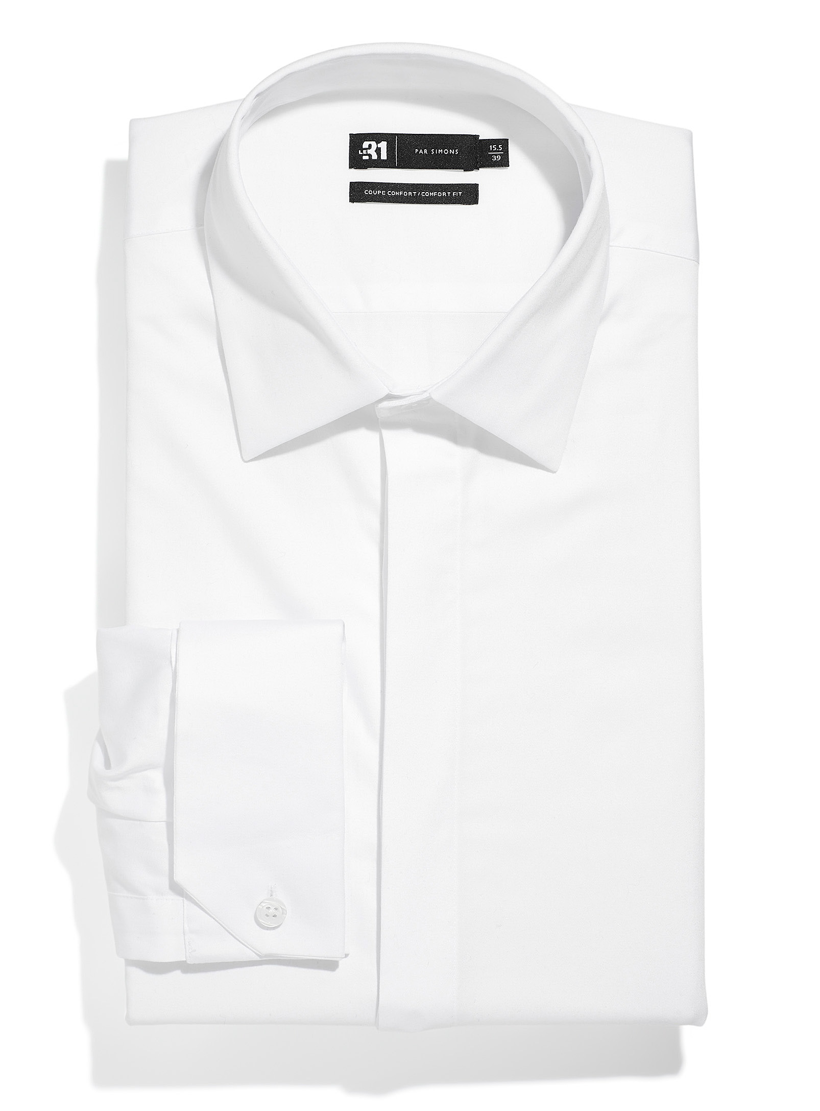 Le 31 - Men's French cuff white shirt Comfort fit