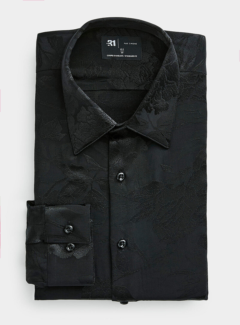 Tone-on-tone plant jacquard shirt Standard fit product image 2