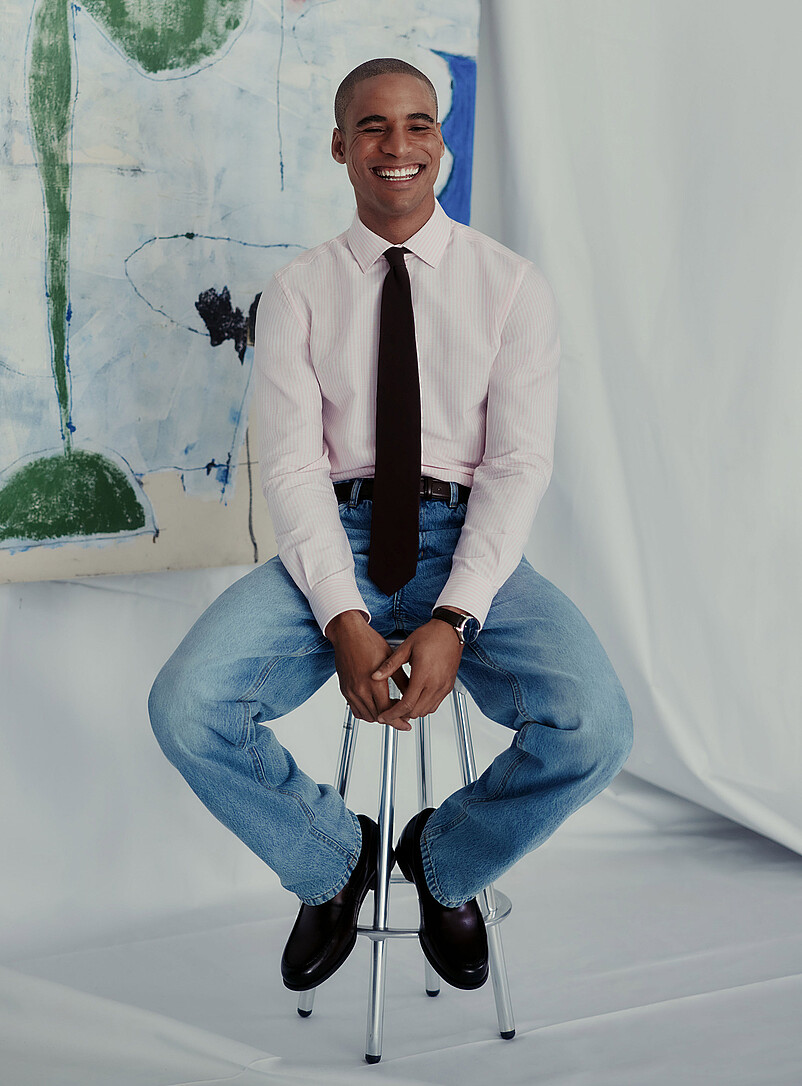 Pink-Stripe Oxford Shirt Modern Fit