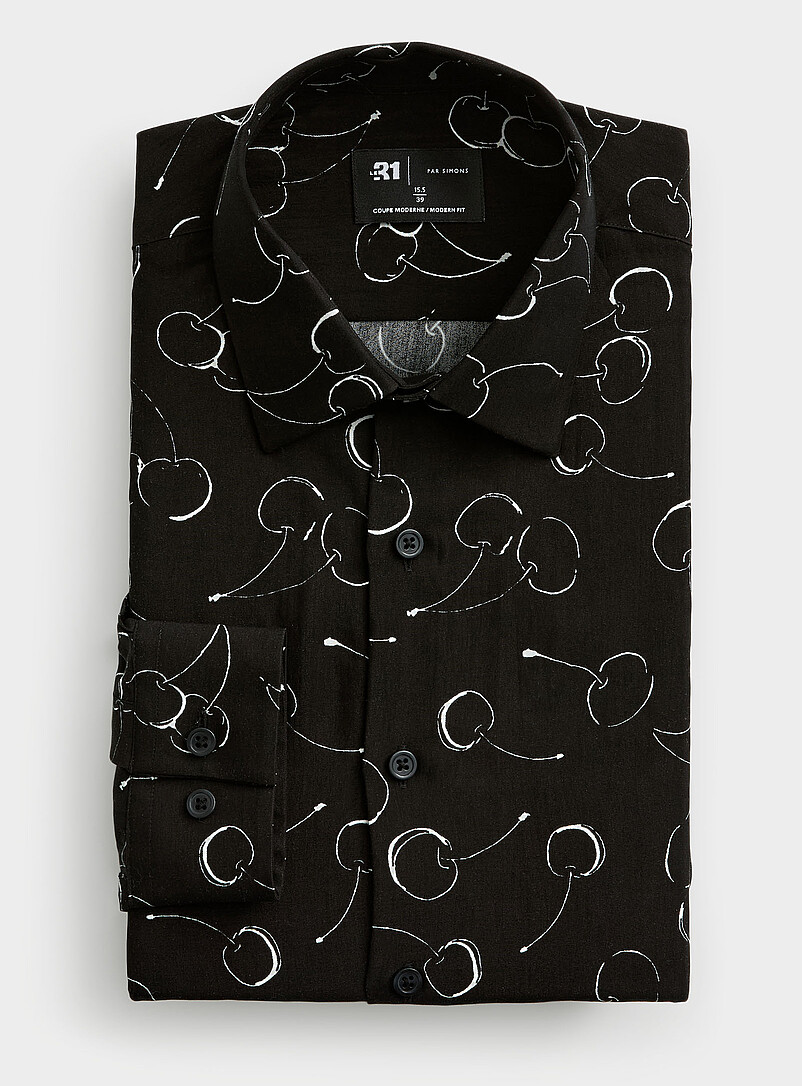 Cherry-pattern fluid shirt Modern fit product image 2