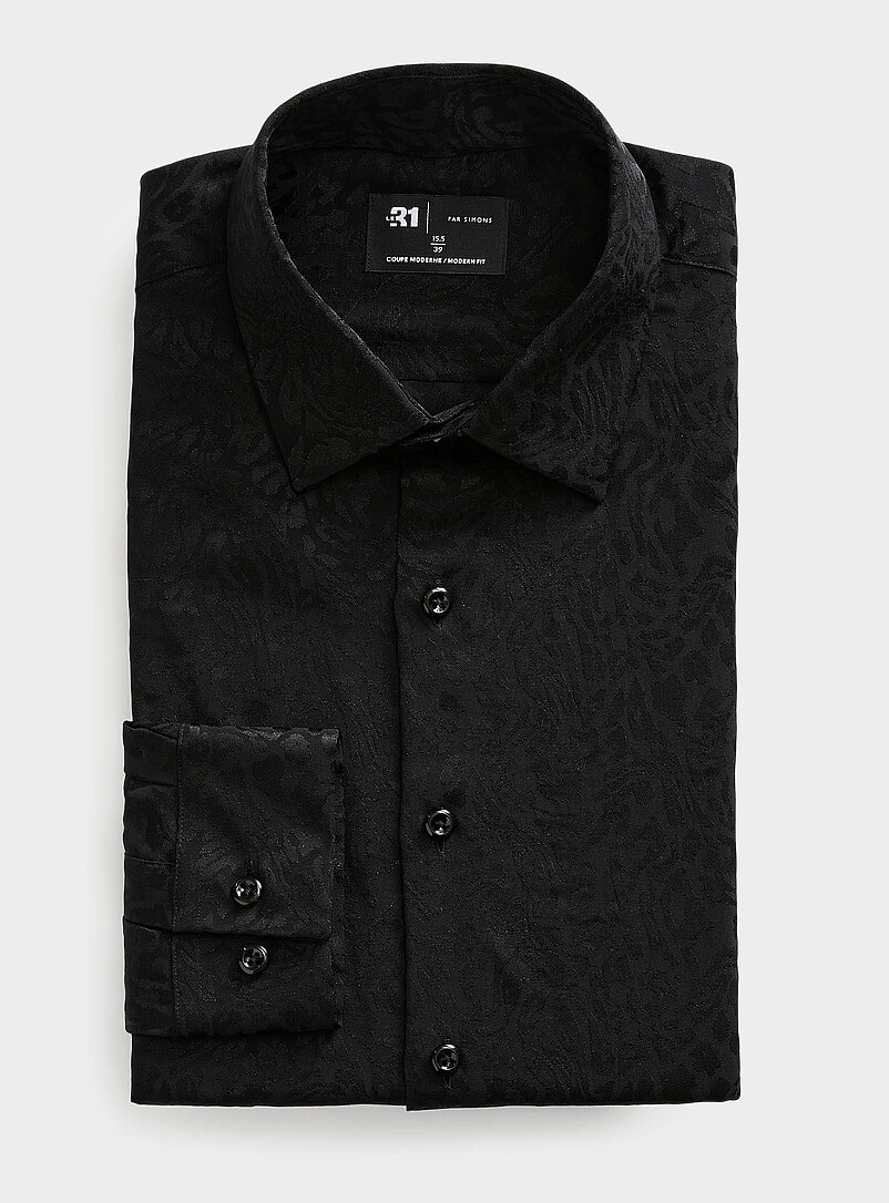 Monochrome leopard-print shirt Modern fit product image (primary)