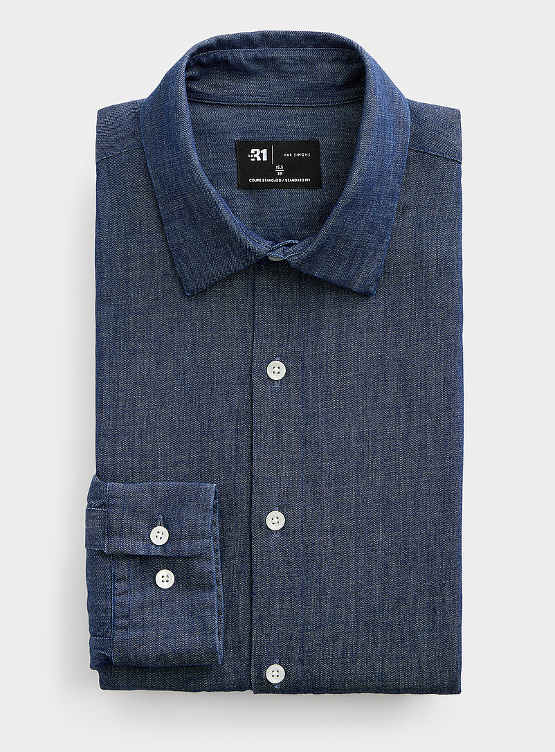 Organic cotton denim shirt Standard fit product image 2