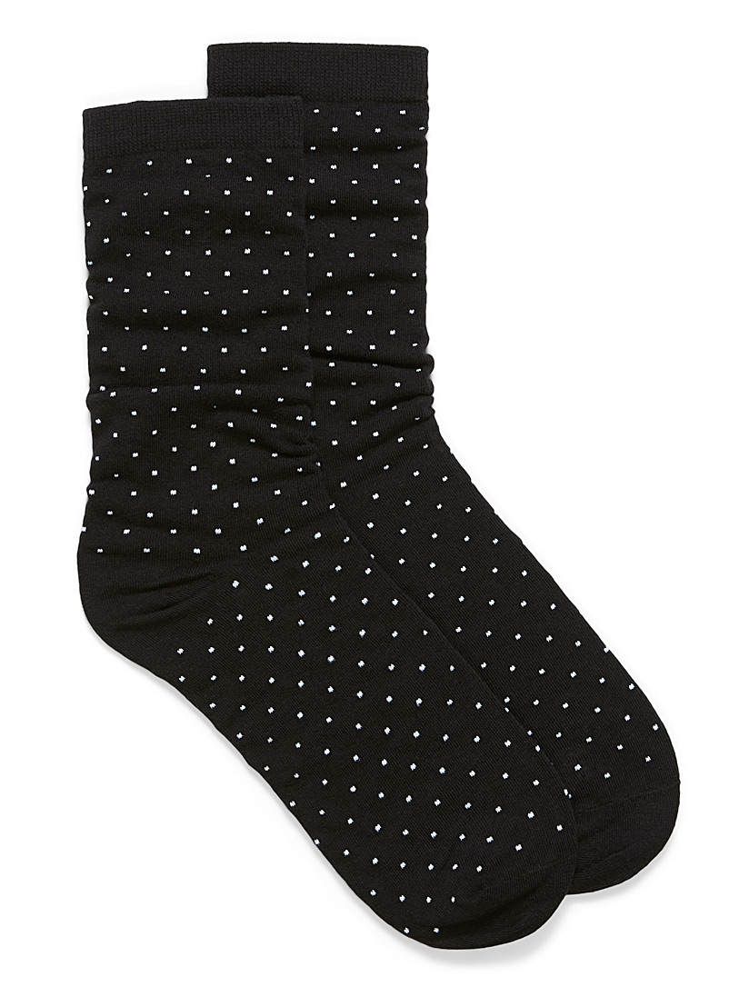 Simons Black Organic cotton mini dot socks for women