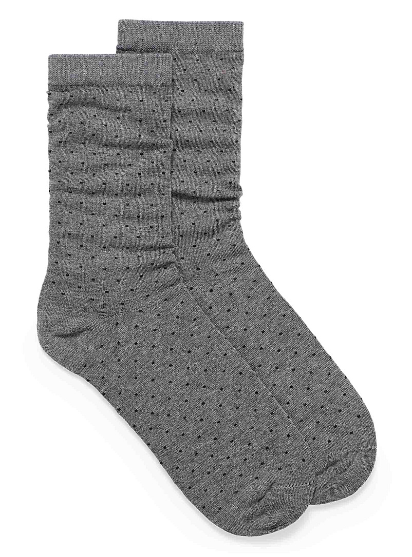 Simons Charcoal Organic cotton mini dot socks for women