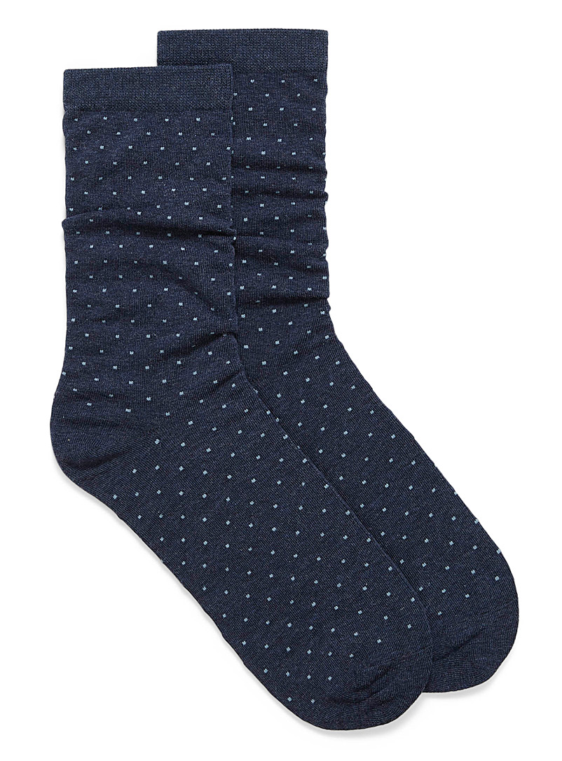 Simons Marine Blue Organic cotton mini dot socks for women