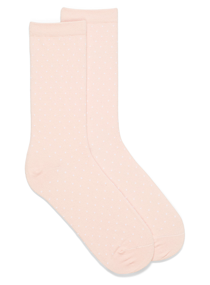 Simons Pink Organic cotton mini dot socks for women
