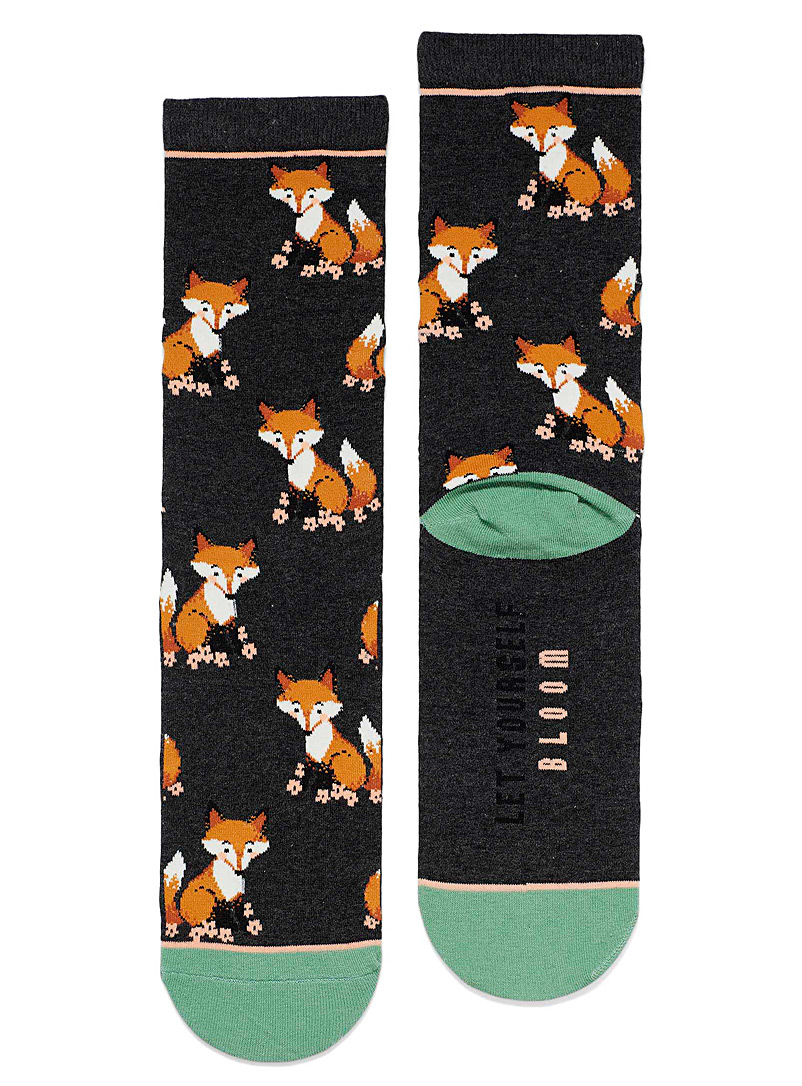 Simons Charcoal Favourite animal organic cotton sock for women