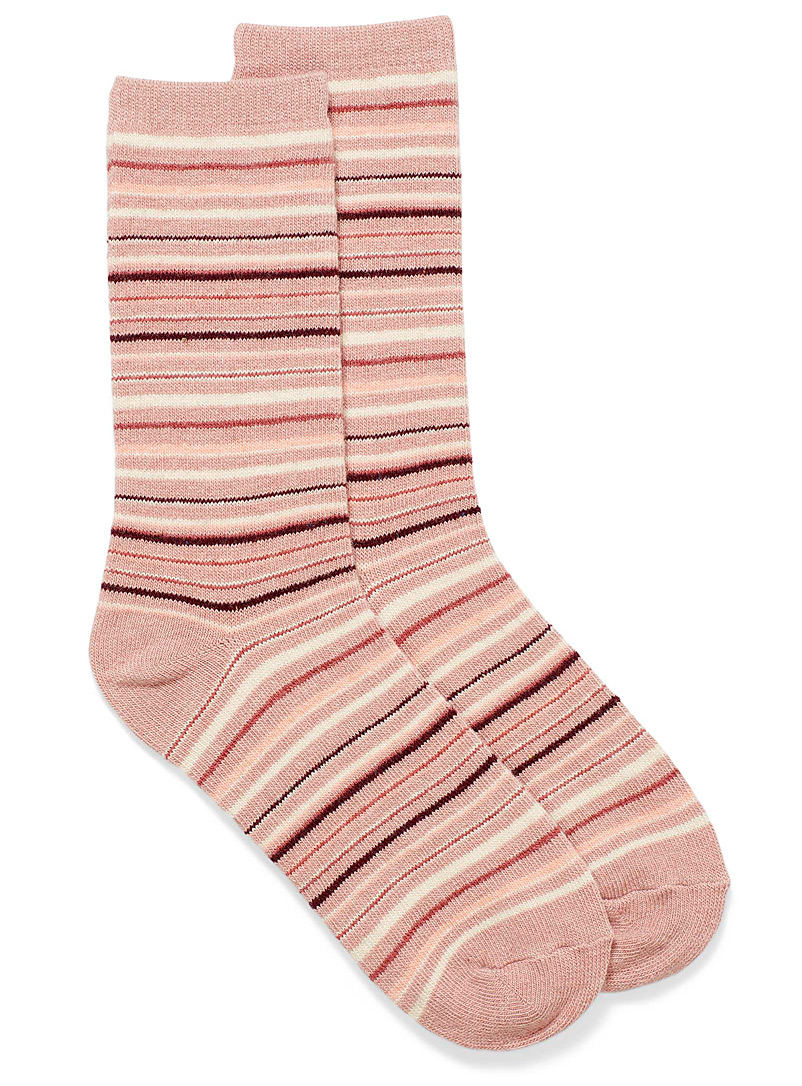 Simons Fawn Touch-of-wool striped socks for women