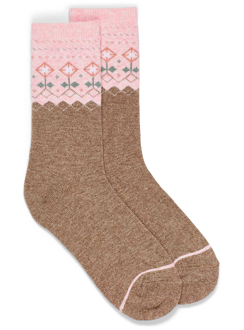 Simons Charcoal Touch-of-wool jacquard sock for women