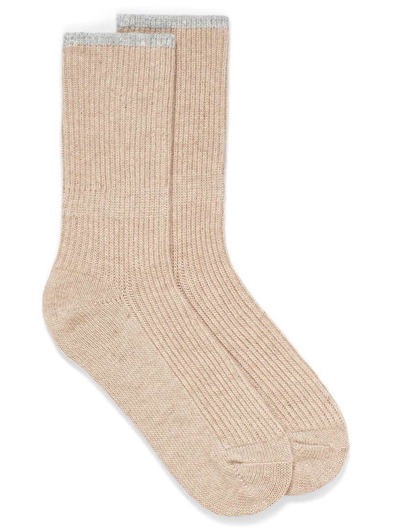 Simons Sand Fine-trim knit sock for women