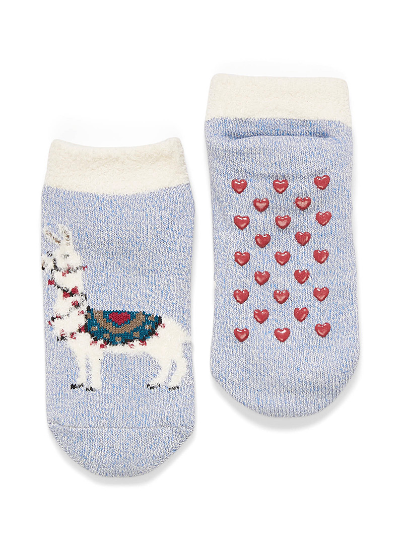 Simons Baby Blue Plush llama ped sock for women