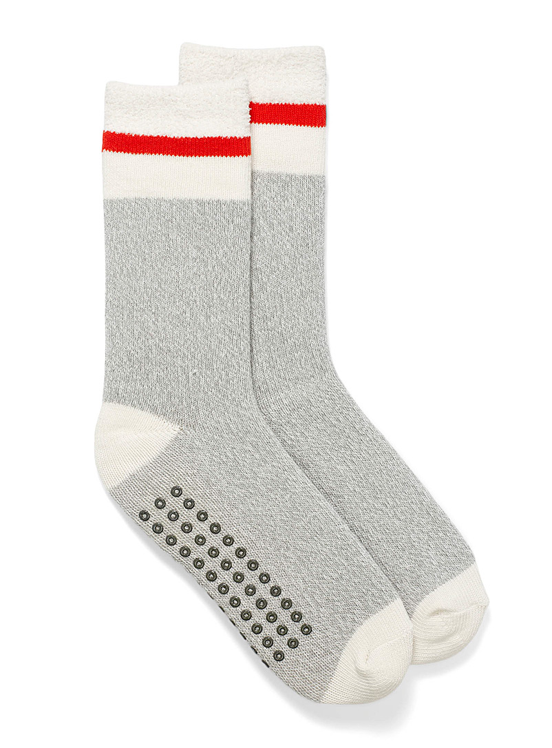 Simons Light Grey Plush work socks for women