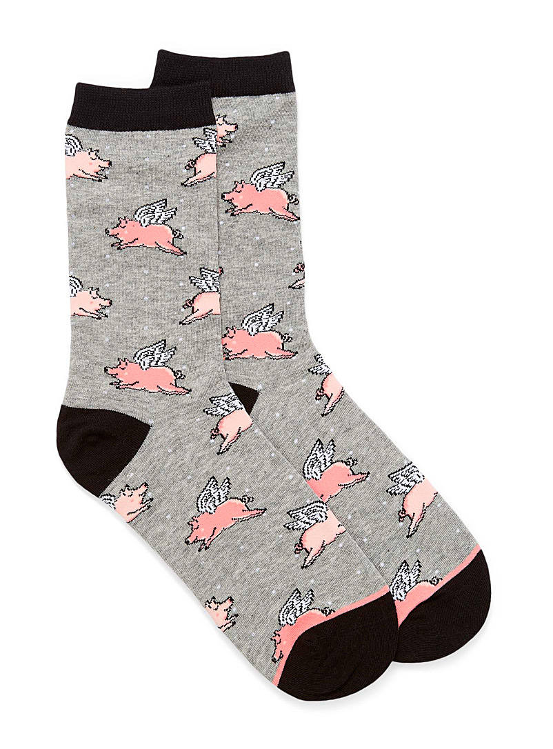 Simons Grey Animal world socks for women