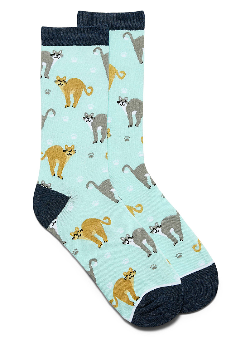 Simons Teal Animal world socks for women