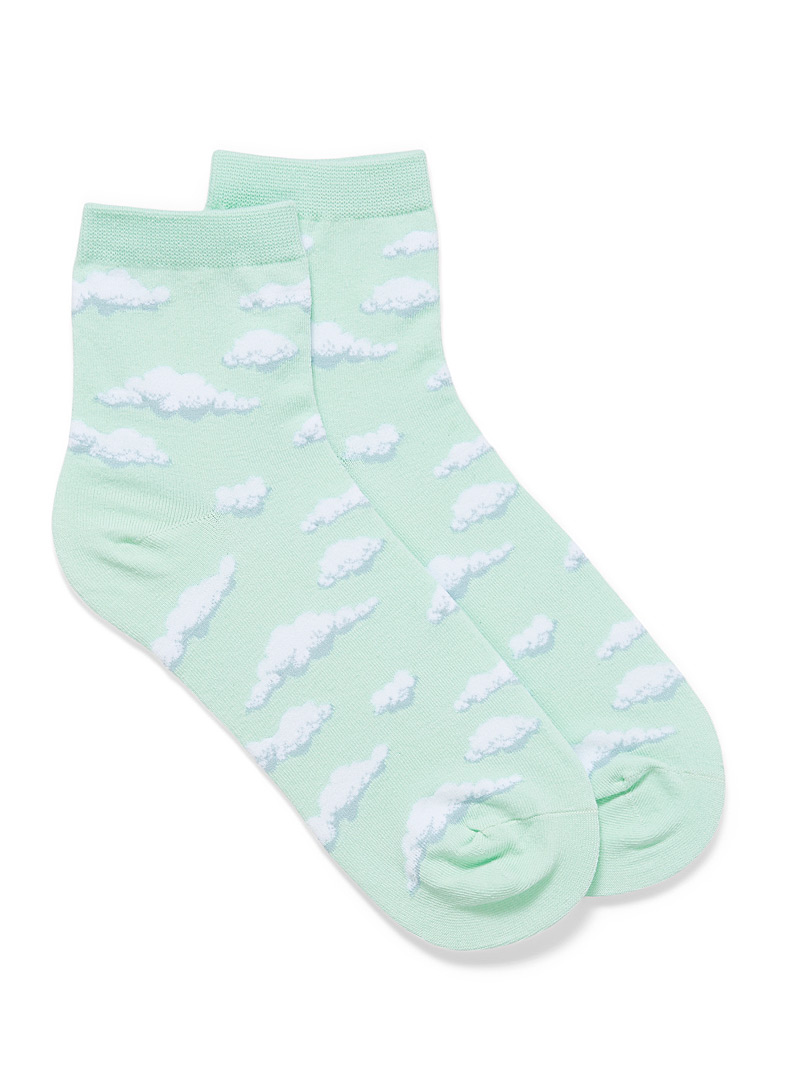 Simons Grey Cloudy sky socks for women
