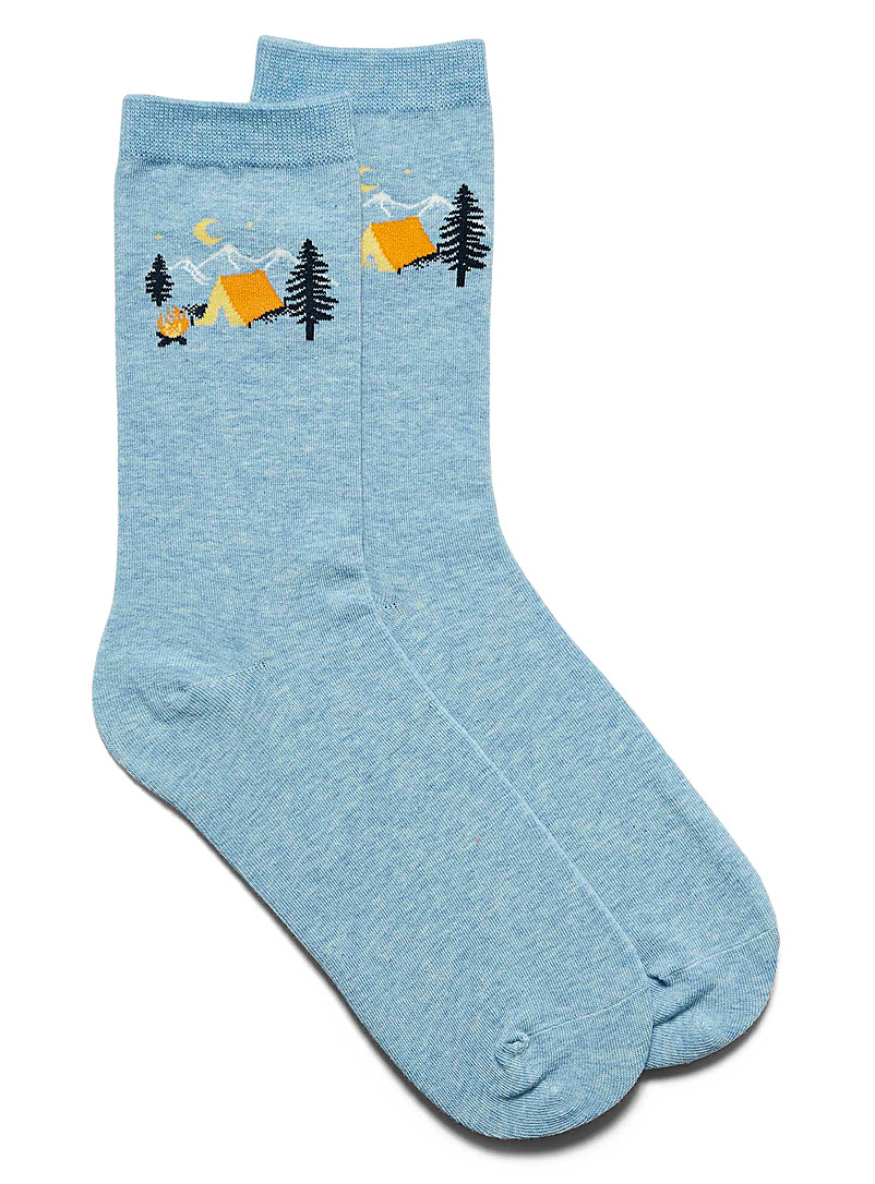 Simons Slate Blue Night camping socks for women