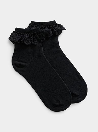 La chaussette cheville broderie anglaise