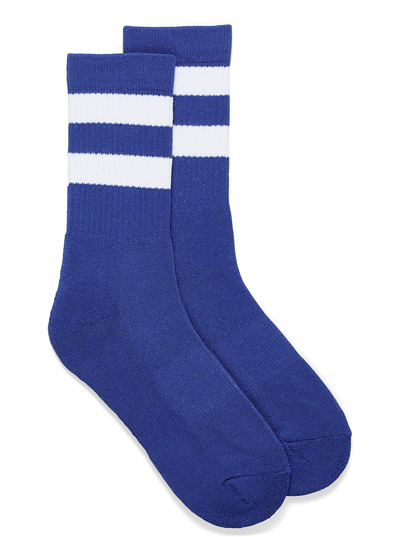 Simons Dark Blue Sporty retro socks for women