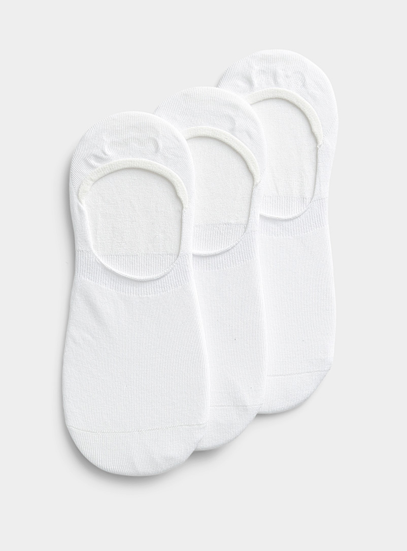 Simons: Les protège-pieds invisibles coton modal Ensemble de 3 Blanc pour femme