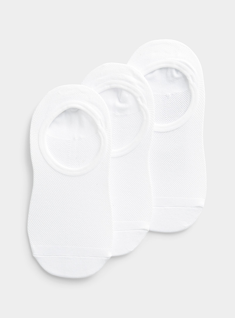 Simons White Micro-perforated foot liners Set of 3 for women