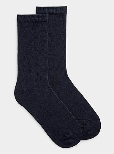 Simons Charcoal Solid stretch socks for women