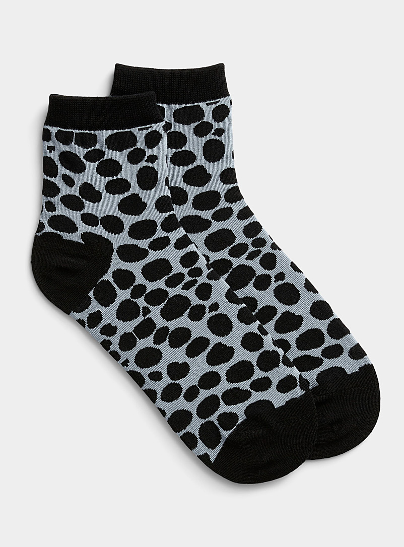 Simons Slate Blue Geo leopard socks for women