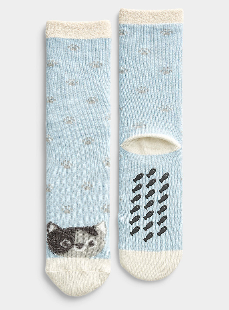 Simons Baby Blue Plush animal winter socks for women
