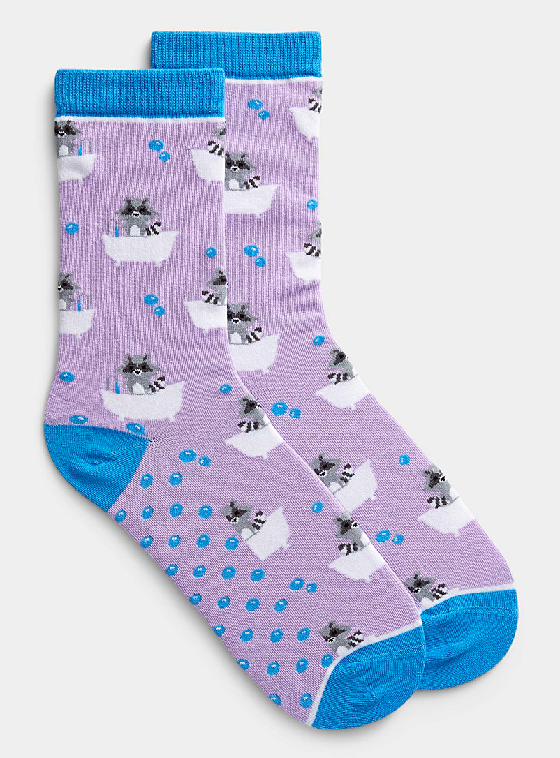 Simons Lilacs Cute animal sock for women