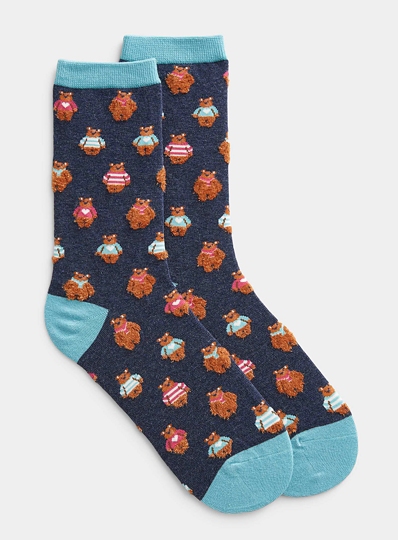 Cute bear cub sock | Simons | Shop Women's Socks Online | Simons