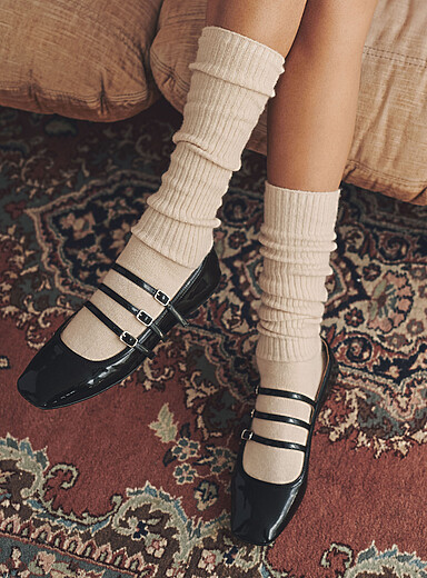 Ribbed wool-blend knee-highs
