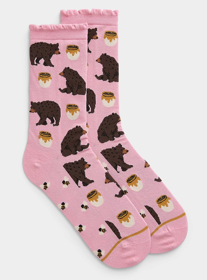 Lot De 5 Paires Chaussettes Hiver Femme - Motifs Animaux Kawaii (Chat, Chien) - Coton Chaud - Cadeaux Noël Anniversaire