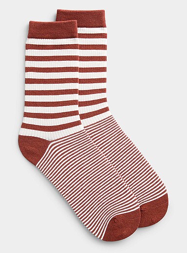 Striped ribbed socks