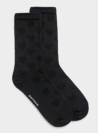 Embossed heart socks