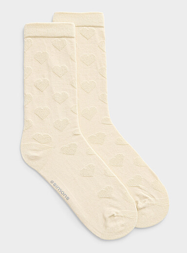 Embossed heart socks