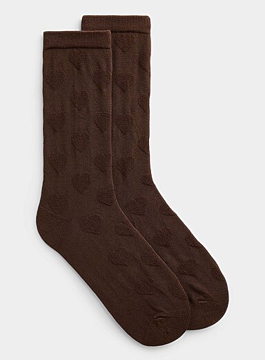 Embossed heart socks