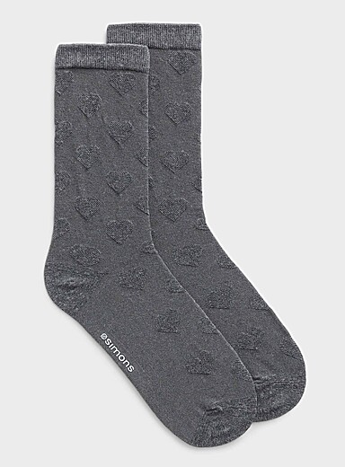 Embossed heart socks