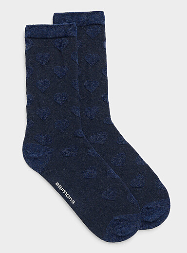 Embossed heart socks