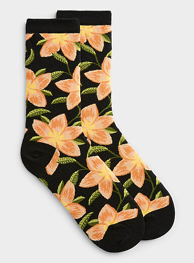 Flower and greenery socks