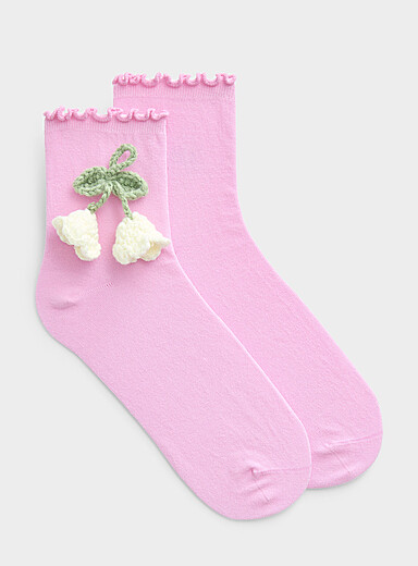 3D accent ankle socks
