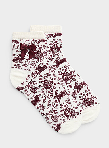 La chaussette cheville toile abondance boucle satin&eacute;e