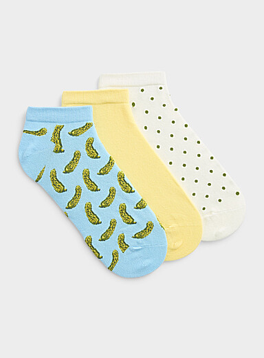 Les socquettes unie/pois/cornichons Emballage de 3