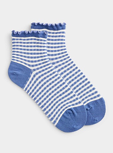 La chaussette cheville vichy bord ondul&eacute;