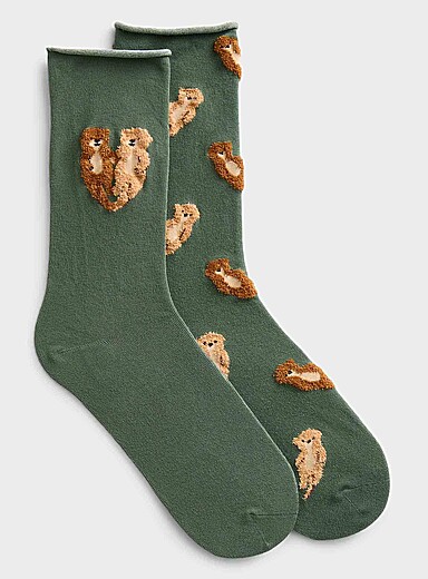 Plush-animal socks 2-pack