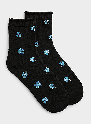 La chaussette cheville v&eacute;g&eacute;taux pelucheux