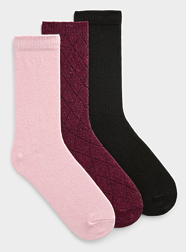 Les chaussettes touche de laine unies Emballage de 3