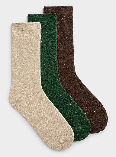 Les chaussettes touche de laine unies Emballage de 3