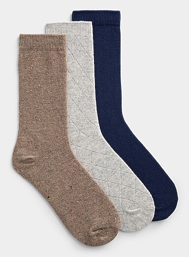 Les chaussettes touche de laine unies Emballage de 3